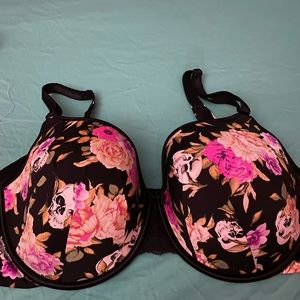 Torrid black Skull Floral bra